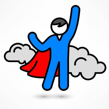 Süper kahraman simgesi uçan adam