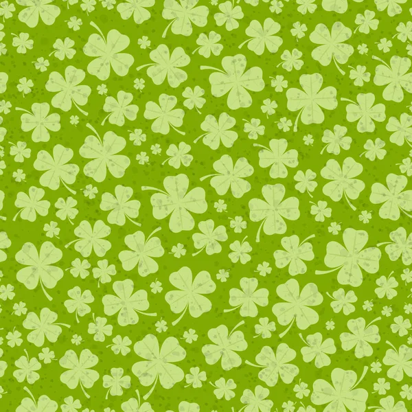 St Patricks dag bakgrund med gröna turklöver lämnar — Stock vektor