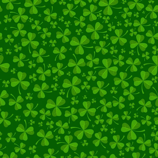 St Patricks fundo do dia com folhas de trevo verde —  Vetores de Stock