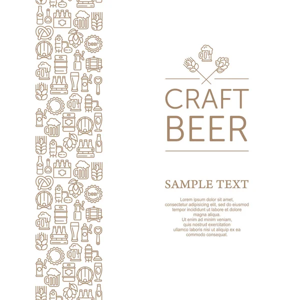 クラフト ビール醸造所のビンテージ バナー — ストックベクタ