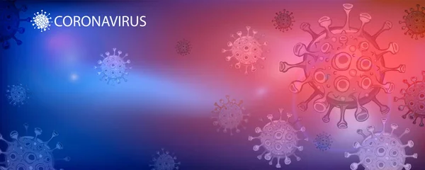 Hintergrund Sind Bakterien Viren Coronavirus Covid 2019 Gefährliches Kovides Zellmuster — Stockvektor