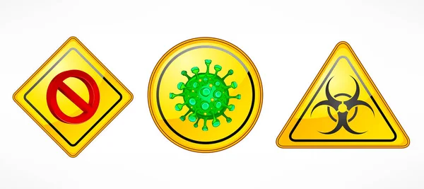 Concepto Parada Del Coronavirus Señal Peligro Covid 2019 Blanco Detener — Archivo Imágenes Vectoriales