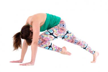 Yoga öğretmeni pratik. Asana. Germe. Denge ve güç.