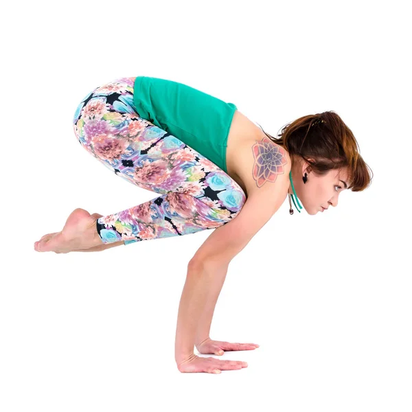 Pratica Insegnante Yoga Asana Stretching Equilibrio Potenza — Foto Stock