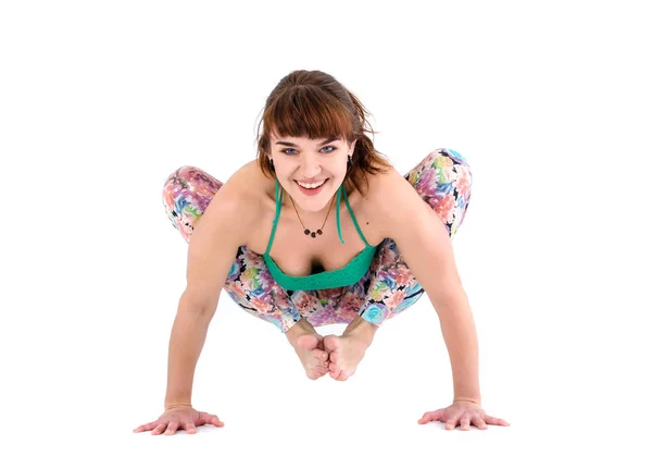 Yoga Teacher Practice Asana Stretching Balance Power — Stock Photo, Image