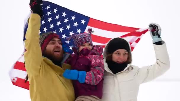 Group of People American Supporters — Stock Video