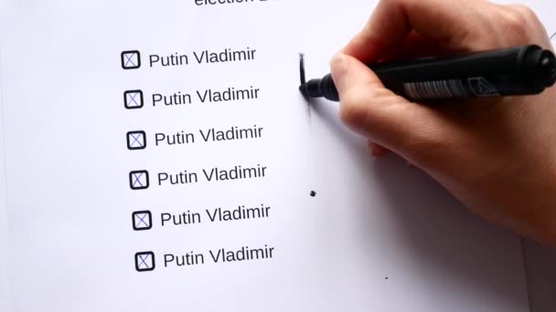 Rusko, 18 března 2018: koncept Presidentský všeobecných volbách v Rusku federaci 18 března 2018 — Stock video