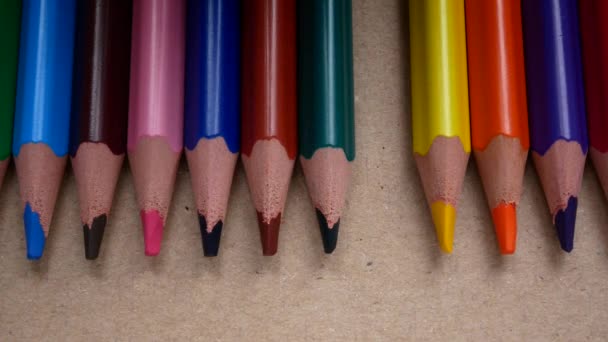 Lápis coloridos de madeira — Vídeo de Stock