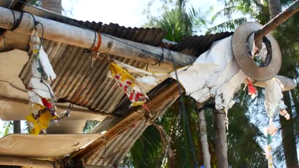 Détails des bungalows et cafés sur les plages près de la mer — Video