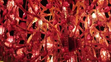 Expensive chandelier in the hotel lobby