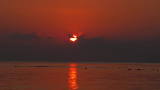 Sunset on the seashore coast — Stock Video