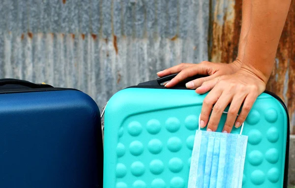 Βαλίτσες Συσκευασμένες Για Ταξίδια Διακοπών Αλλά Σχέδια Έχουν Αλλάξει Λόγω — Φωτογραφία Αρχείου