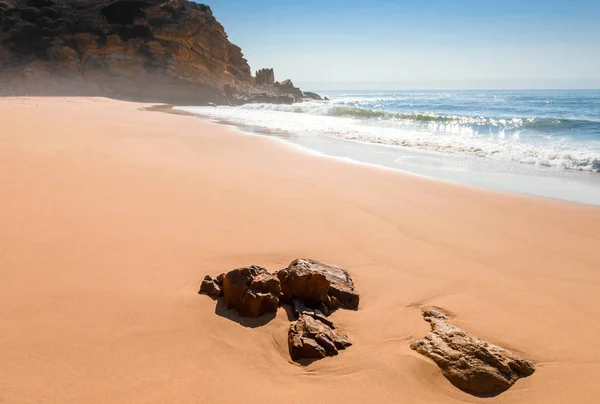 Panorama Van Het Strand Van Atlantische Oceaan Een Zonnige Dag — Stockfoto