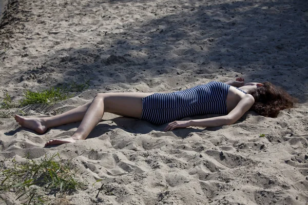 Scena del crimine sulla spiaggia — Foto Stock