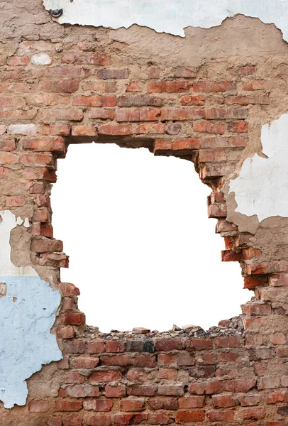 White hole in old wall, brick frame — Stock Photo © tombaky #2416743