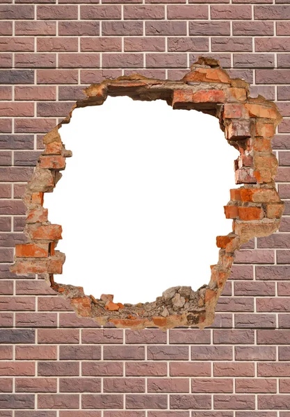 Broken Hole Old Brick Wall — Stock Photo © Alexan66 #346233296