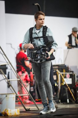 Büyük fotoğraf makinesi ile video Kameraman filmi olay