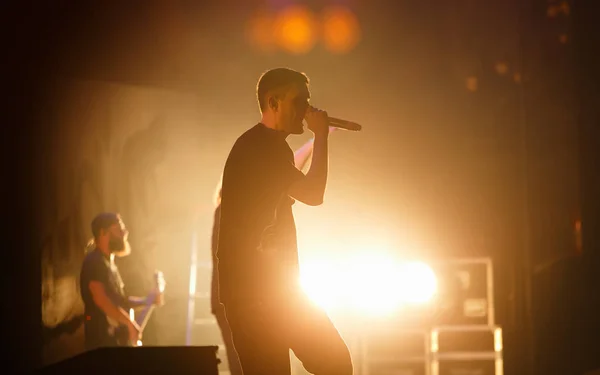 Noize MC rap & rock singer play open air concert — Stock Photo, Image