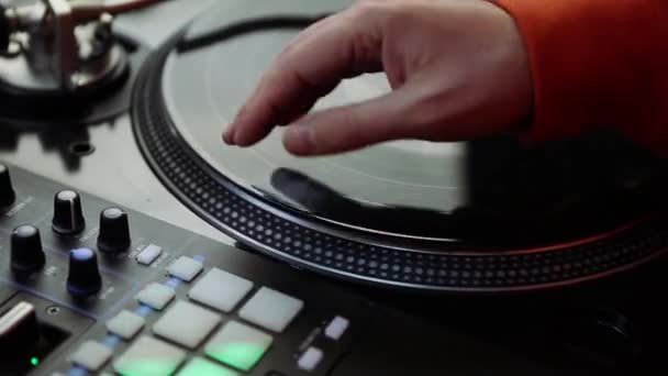 Hip Hop Scratches Vinyle Record Retro Tourne Disque Mixeur Sonore — Video