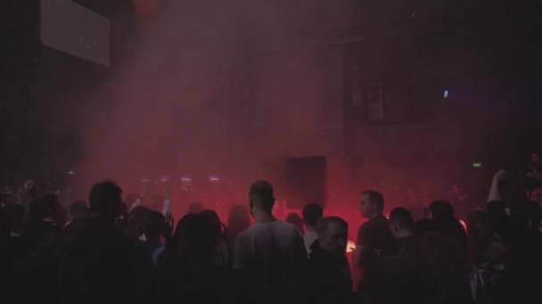 Kiew Februar 2020 Silhouette Von Techno Musik Party Leute Tanzen — Stockvideo