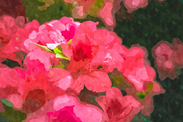 Illustration Peinture Fleur Aquarelle Fleurs Exotiques Fleurissant Dans Jardin Botanique — Photo