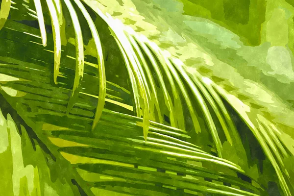 Aquarellmalerei Illustration Mit Grünen Botanischen Gartenpflanzen Exotische Pflanze Kultiviert Und — Stockfoto