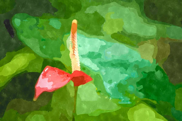 Aquarel Bloem Schilderen Illustratie Exotische Bloemen Bloeien Botanische Tuin Het — Stockfoto