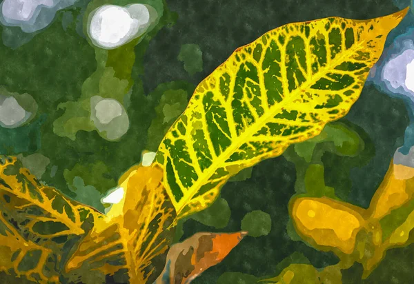Illustration Peinture Aquarelle Avec Des Plantes Jardin Botanique Vertes Plante — Photo