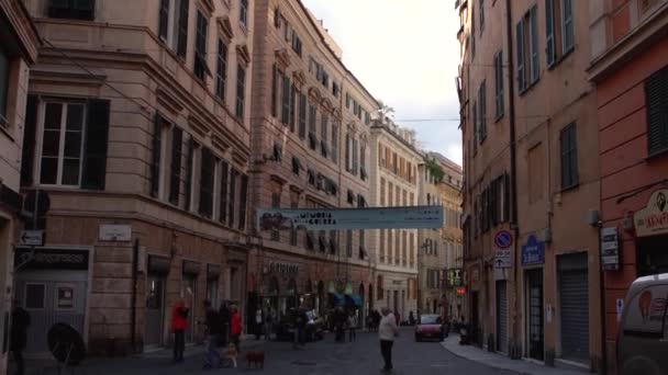ตาล เจน องเก สวยงาม เกโนอา องเท ยวในภ ภาค Liguria บนชายฝ — วีดีโอสต็อก