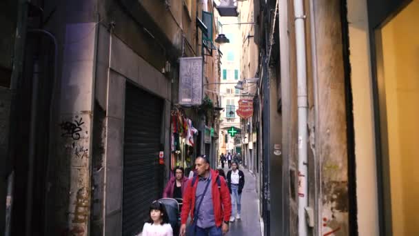 Itália Genova Cidade Velha Bonita Gênova Área Turística Região Ligúria — Vídeo de Stock