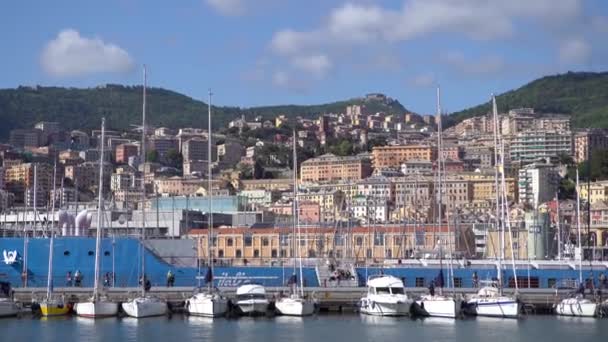 Italia Genova Beautiful Old City Genoa Destino Popular — Vídeos de Stock