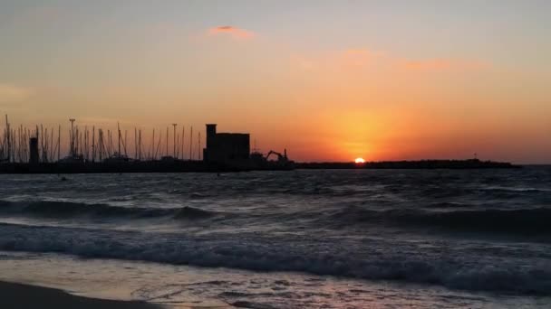 Dubai 2February 2020 Piękny Zachód Słońca Kite Beach Popularnej Miejscowości — Wideo stockowe
