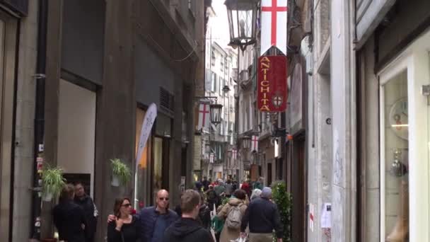 Italië Genova Mooie Oude Stad Genua Toeristisch Gebied Ligurië Aan — Stockvideo