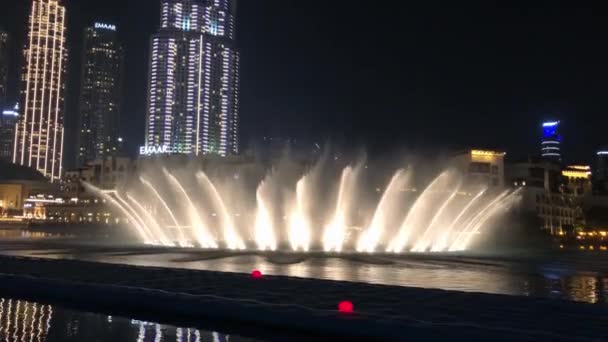 Dansande Fontäner Dubai Centrum — Stockvideo