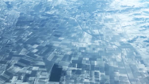 Blauwe Lucht Wolken Uitzicht Vanaf Vliegtuig Reizen — Stockvideo