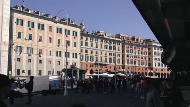 Italien Genf Schöne Altstadt Von Genua Touristengebiet Der Region Ligurien — Stockvideo