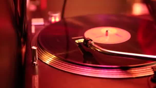 Rysuje Płytę Winylową Retro Gramofon — Wideo stockowe
