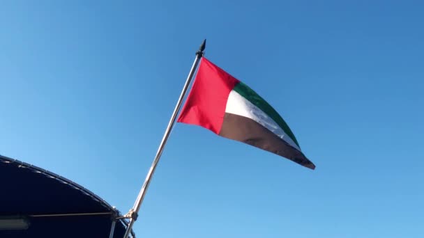 Video Clip Uae Flag Pole National Symbol United Arabic Emirates — Stock Video