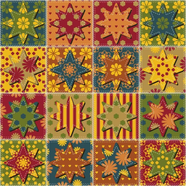 Patchwork Fond Avec Différents Modèles — Image vectorielle