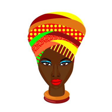 Beyaz zemin üzerine Afrikalı kadın 