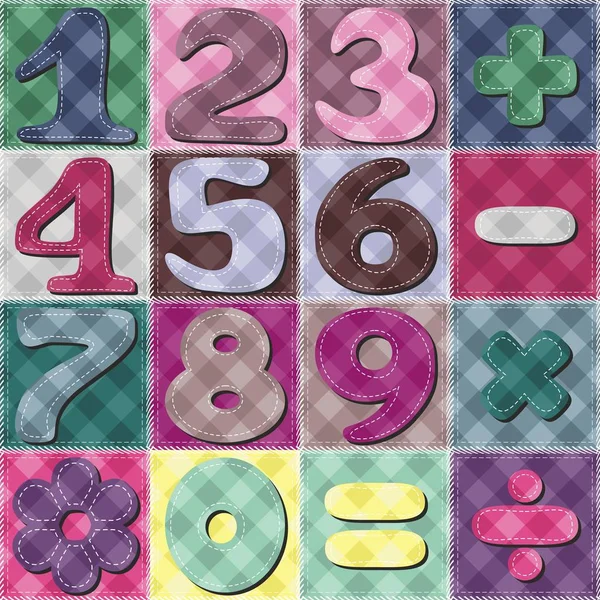 Patchwork Background Numbers — Stock Vector