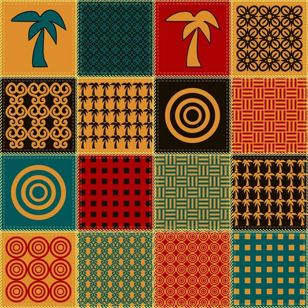 Patchwork Background African Style — Stock Vector