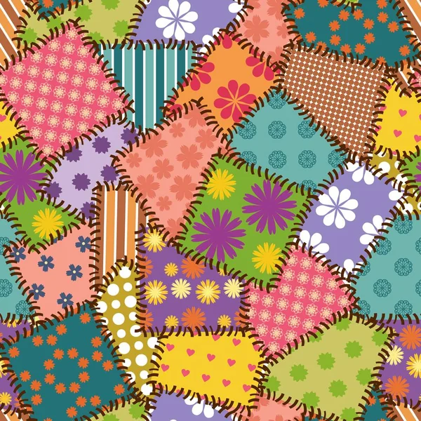 Patrón Sin Costura Con Patchwork — Vector de stock