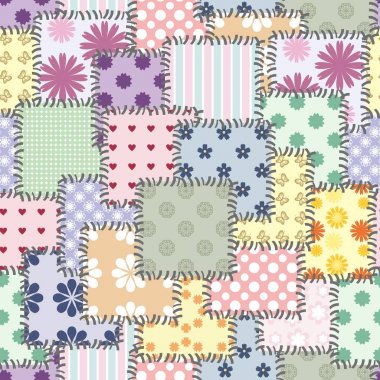 farklı desenleri ile sorunsuz patchwork arka plan 