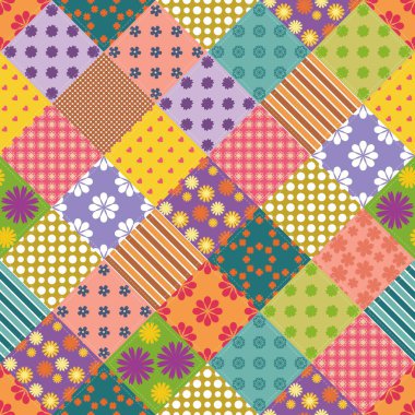 farklı desenleri ile sorunsuz patchwork arka plan 