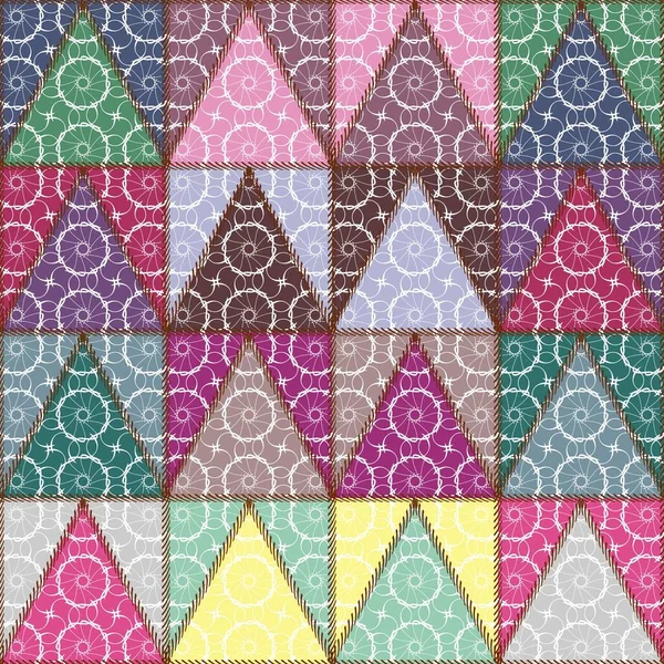 Fondo Patchwork Con Diferentes Patrones — Vector de stock