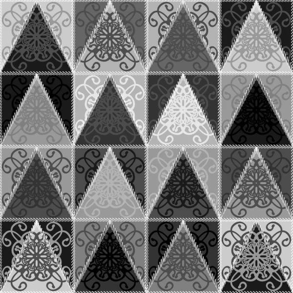 Fondo Patchwork Con Diferentes Patrones — Archivo Imágenes Vectoriales