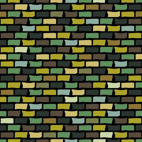 Бесшовный Кирпичный Рисунок Стены Цветными Кирпичами — стоковый вектор