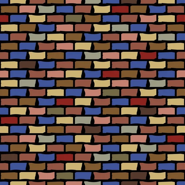 Бесшовный Кирпичный Рисунок Стены Цветными Кирпичами — стоковый вектор