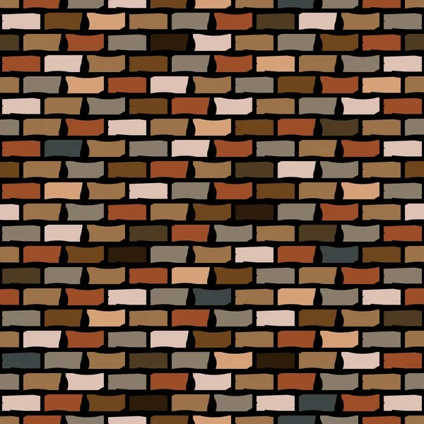 Senza Soluzione Continuità Modello Muro Mattoni Con Mattoni Colorati — Vettoriale Stock